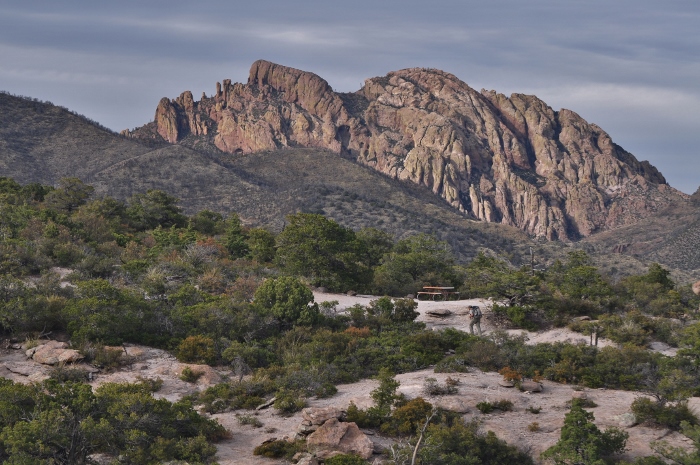 along a hiking trail